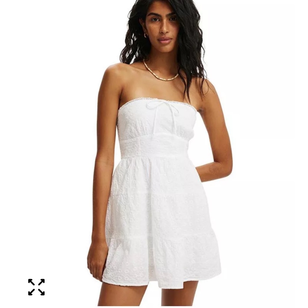 Cotton On Jaime Strapless White Mini Dress